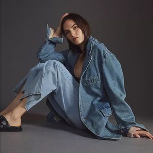 Denimist- NWT Unconstructed Oversized Denim Blazer Jacket
